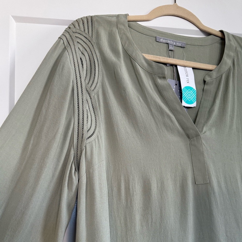 Olive green long sleeve blouse
